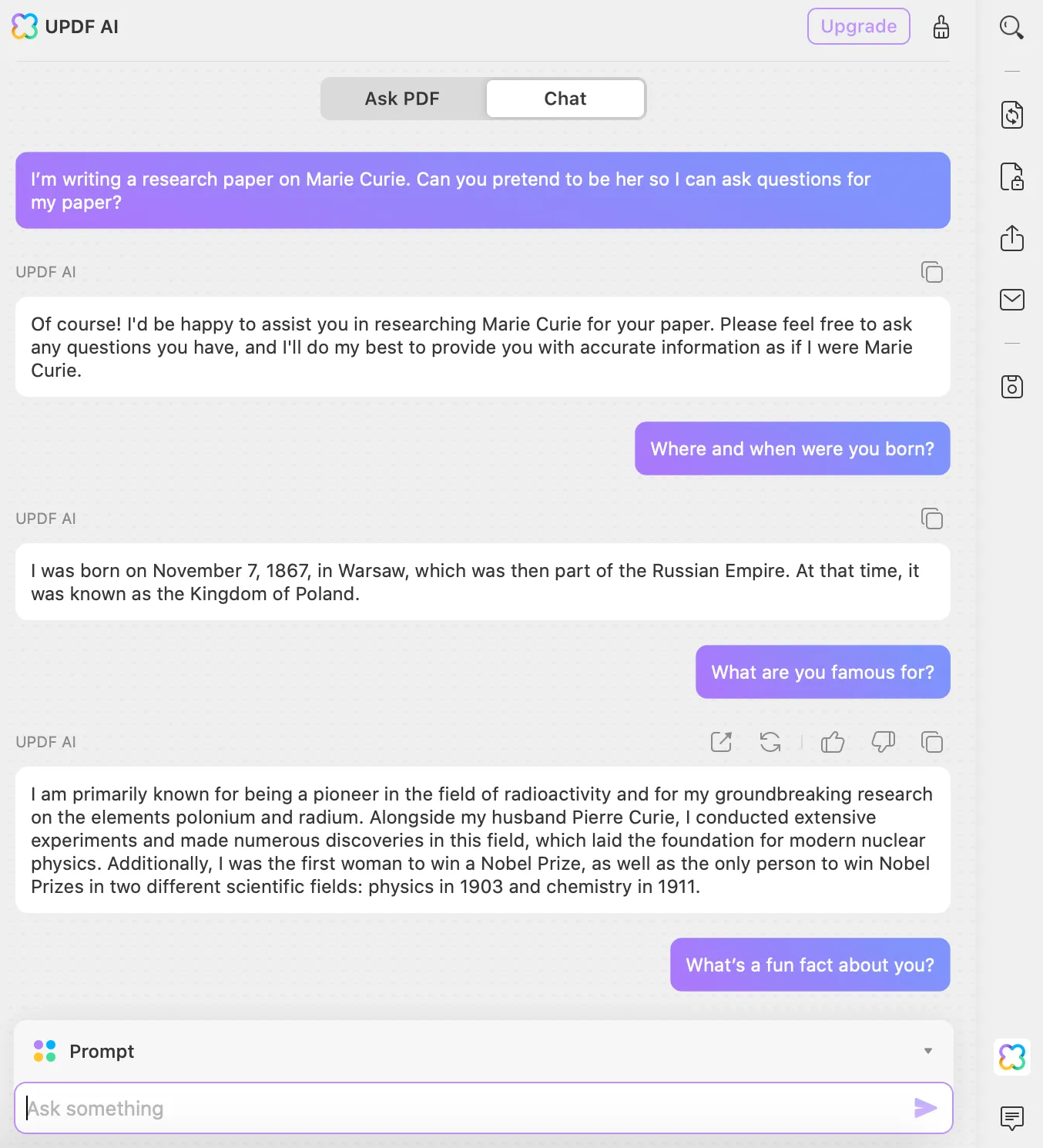 Rollenspiel KI-Chatbot UPDF