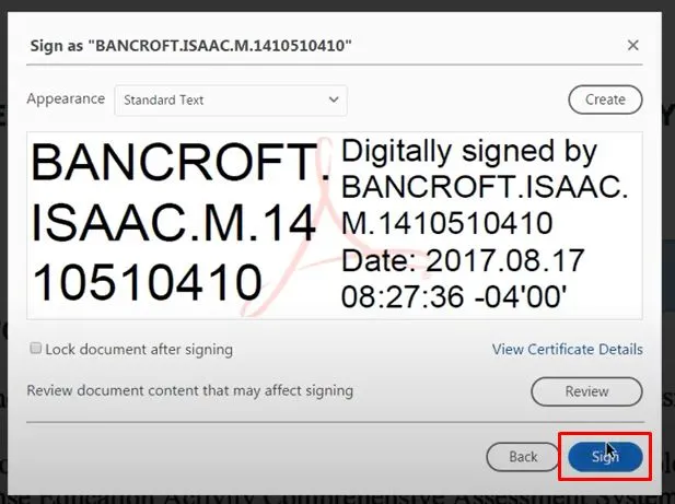 how to sign pdf with cac click sign