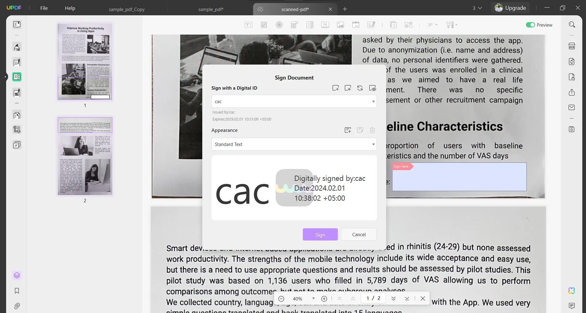 how to sign pdf with cac sign scanned pdf