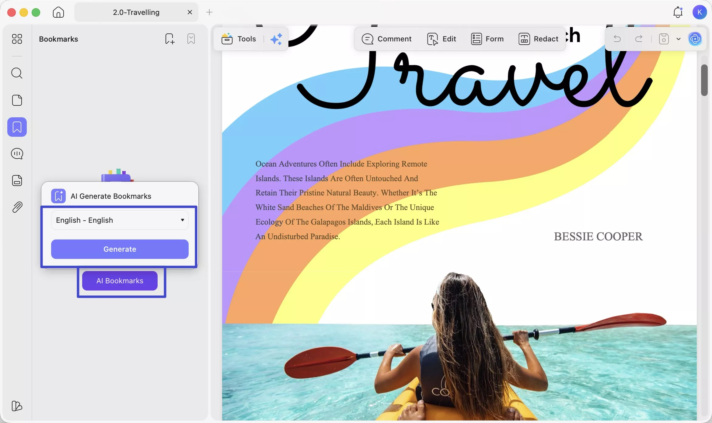 updf ai bookmark agent for magazine