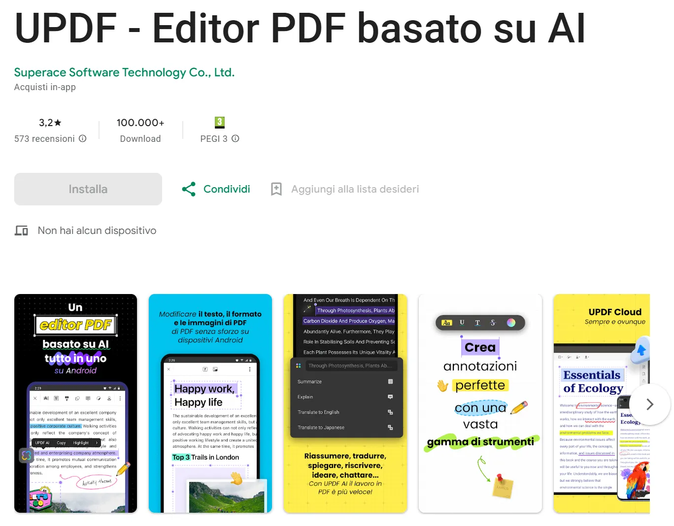 UPDF editor PDF per Android
