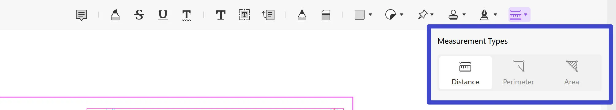 UPDF's measuring tools