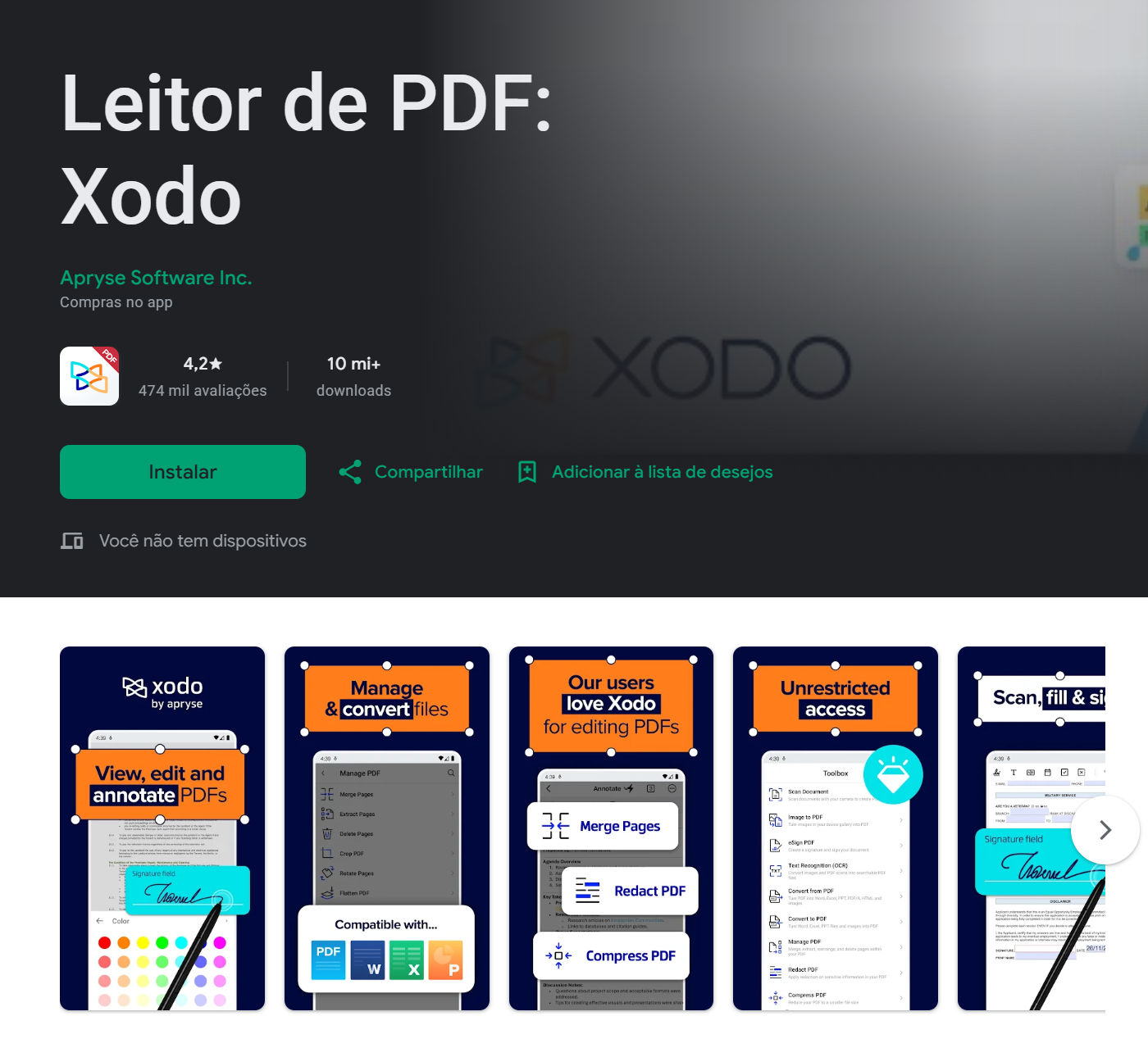 como editar pdf no celular - Xodo