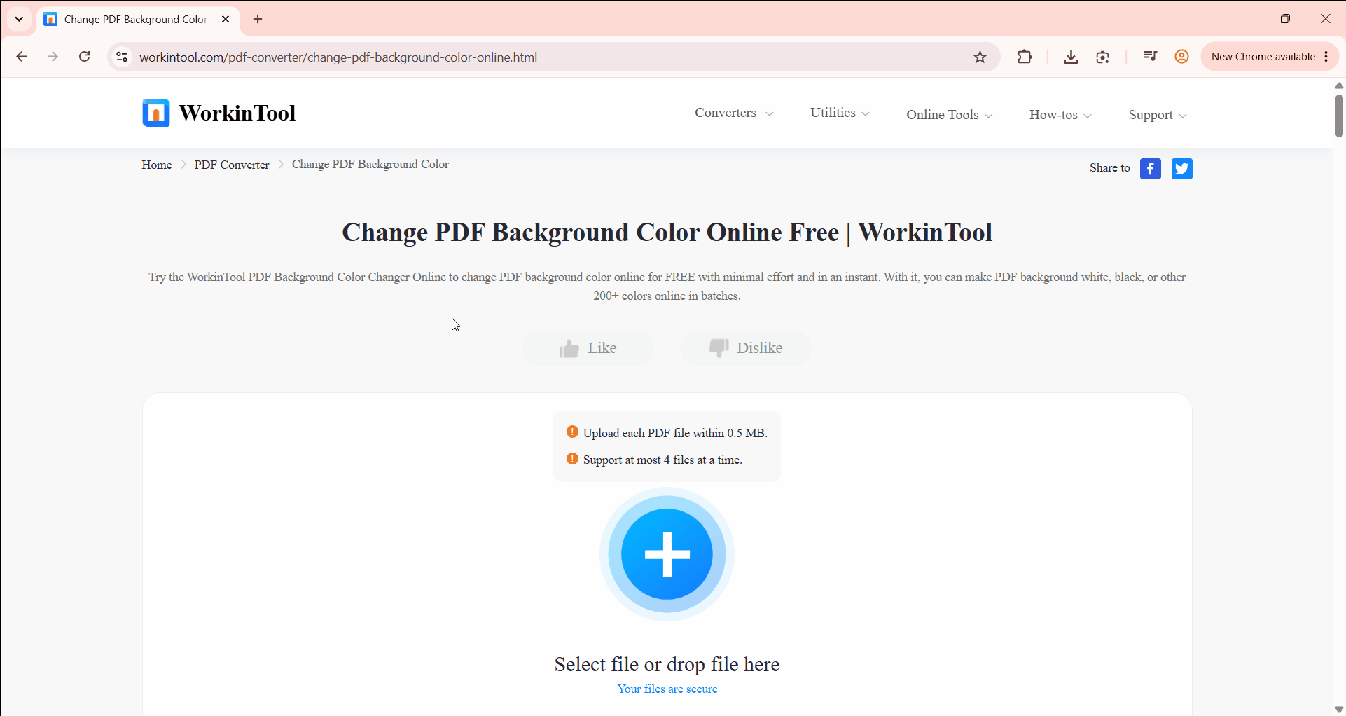 Convert PDF Background to White Online with WorkinTool