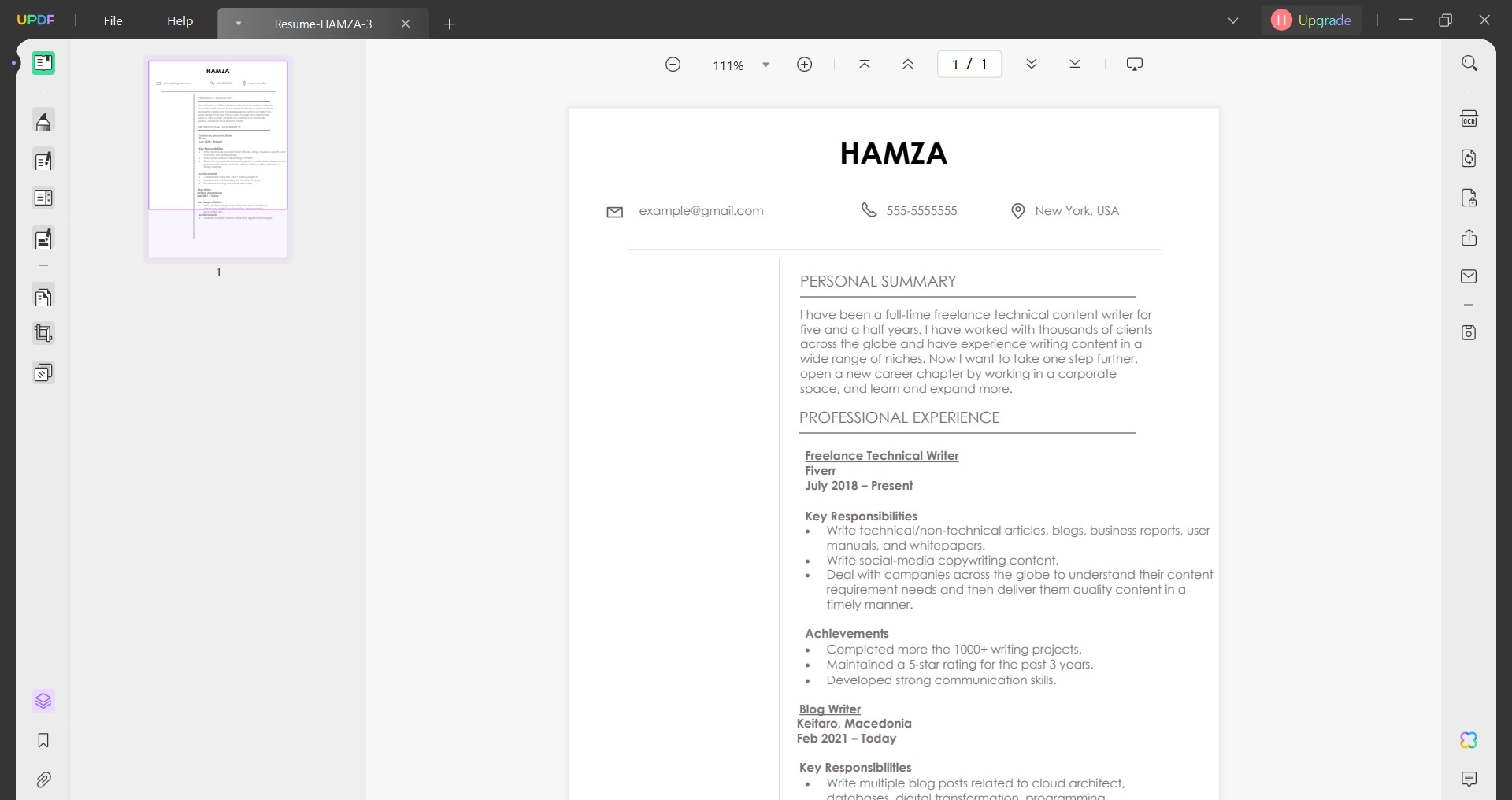 blank resume pdf add experience section