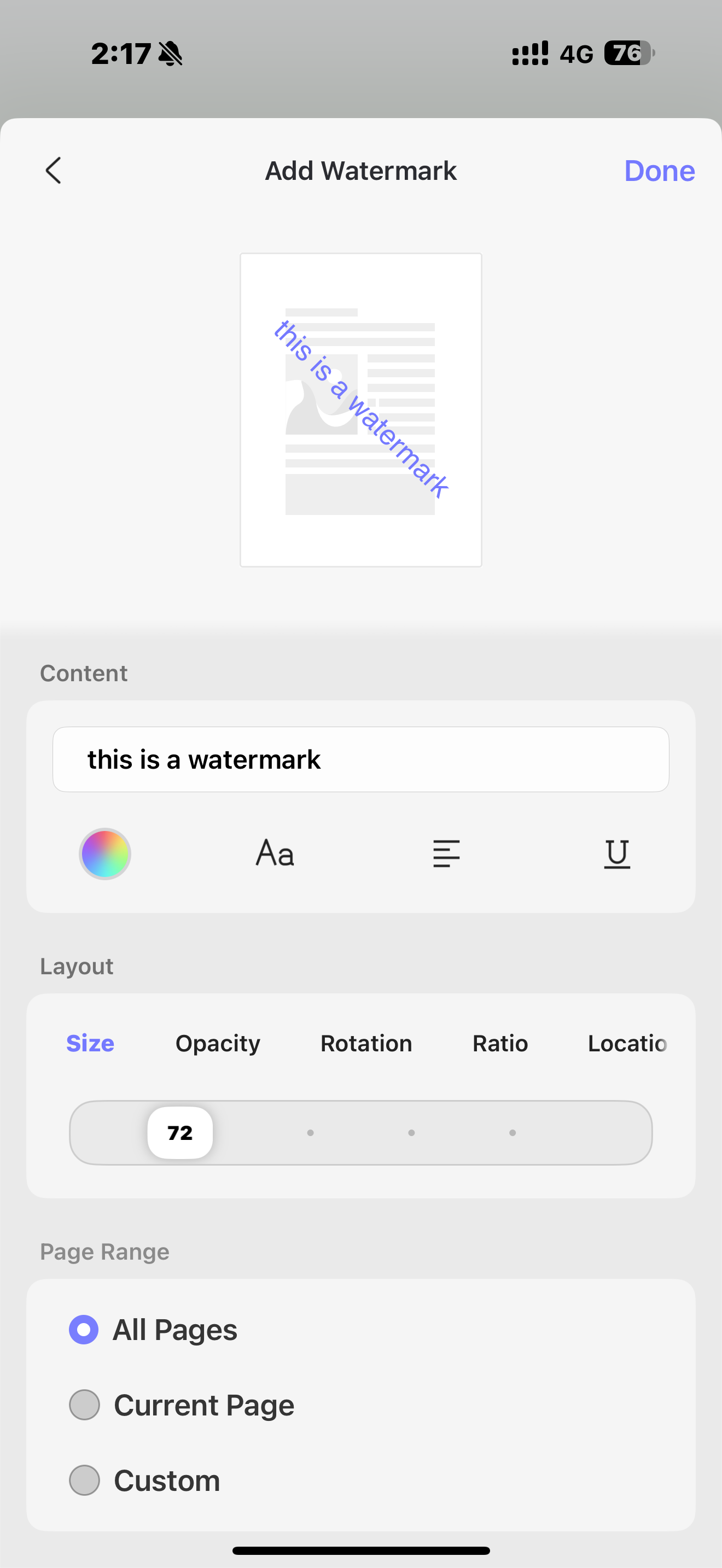 add a text watermark