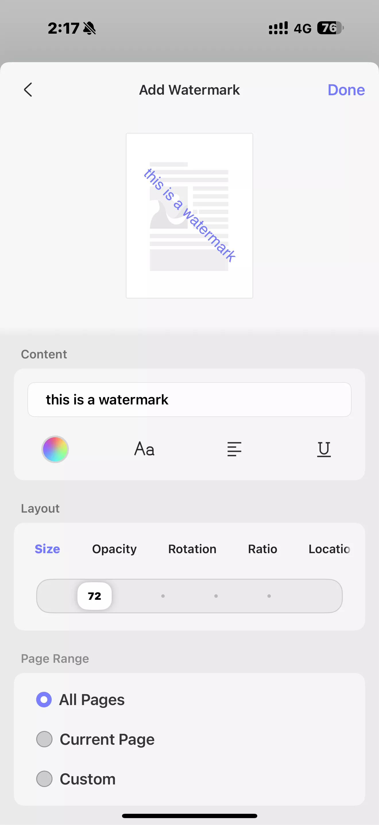add a text watermark