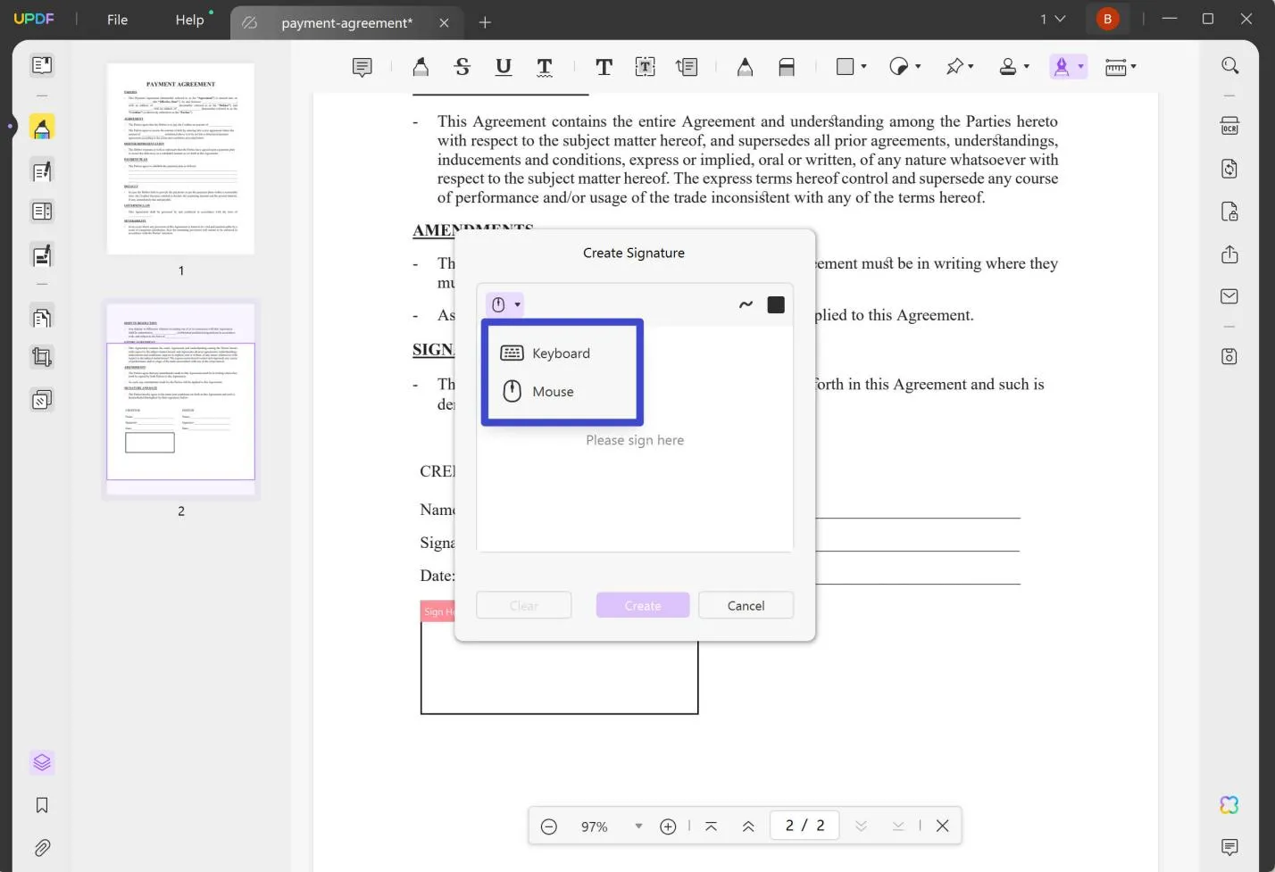 cannot sign pdf add digital signature updf