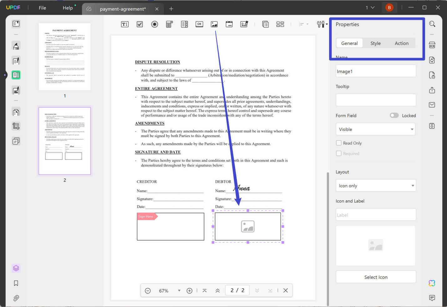 add signature field to pdf add image siganture