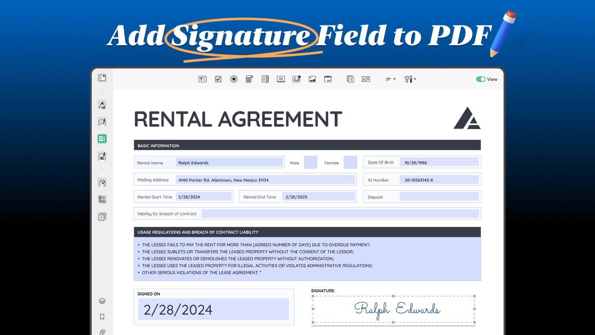 Secure Your Documents Add Signature Field to PDF UPDF