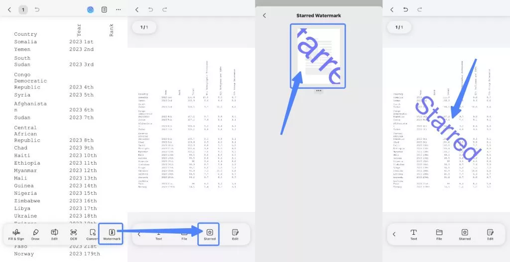 add the starred watermark template
