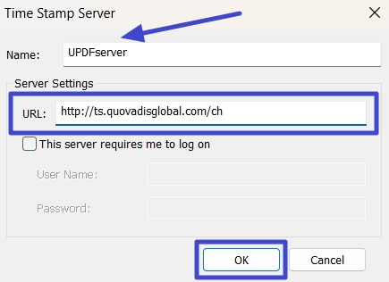 how to create digital signature in pdf write name and paste url of server