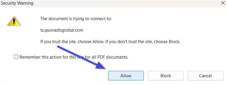 how to create digital signature in pdf allow document to connect with server