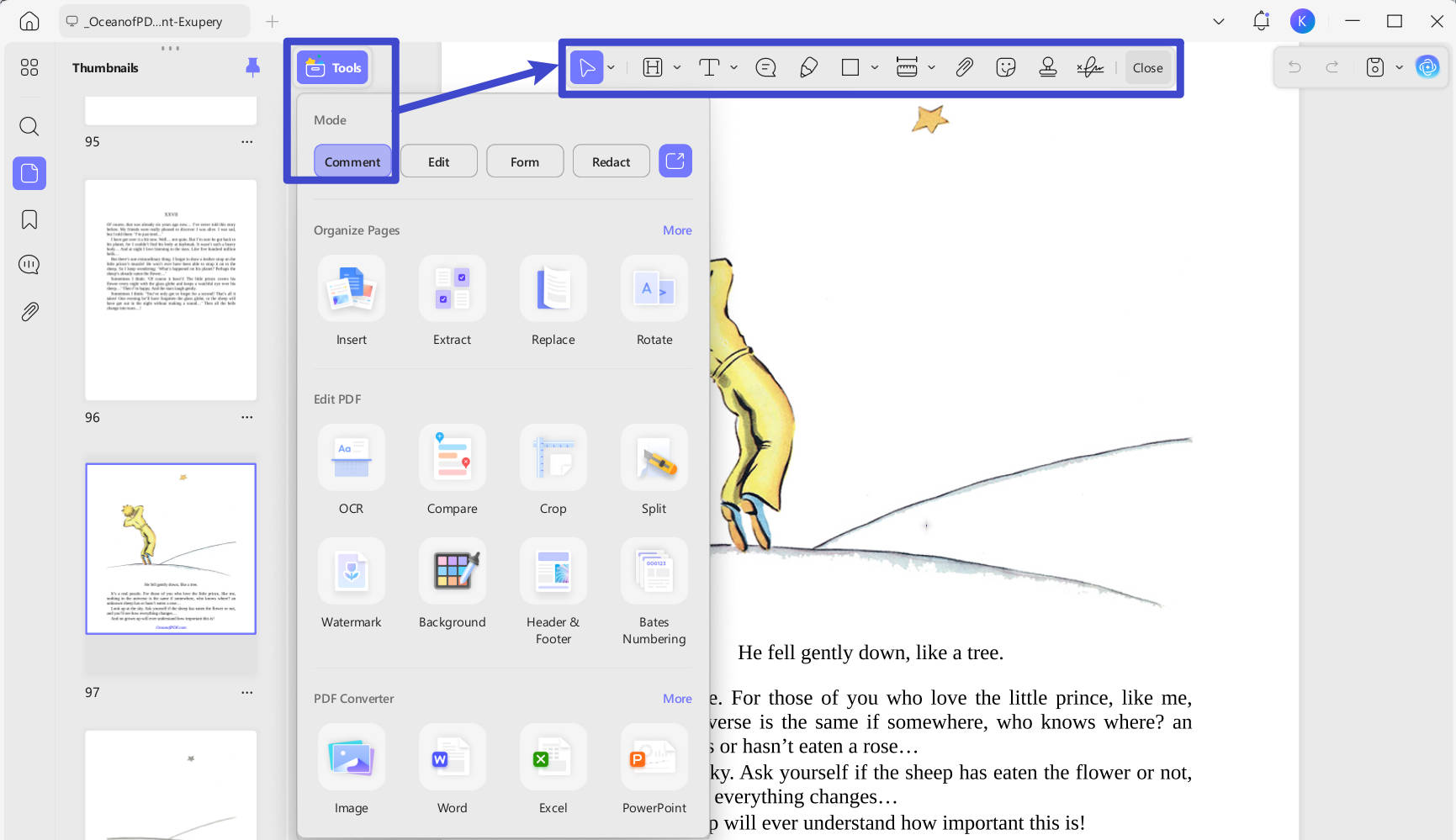 annotate ebook in updf