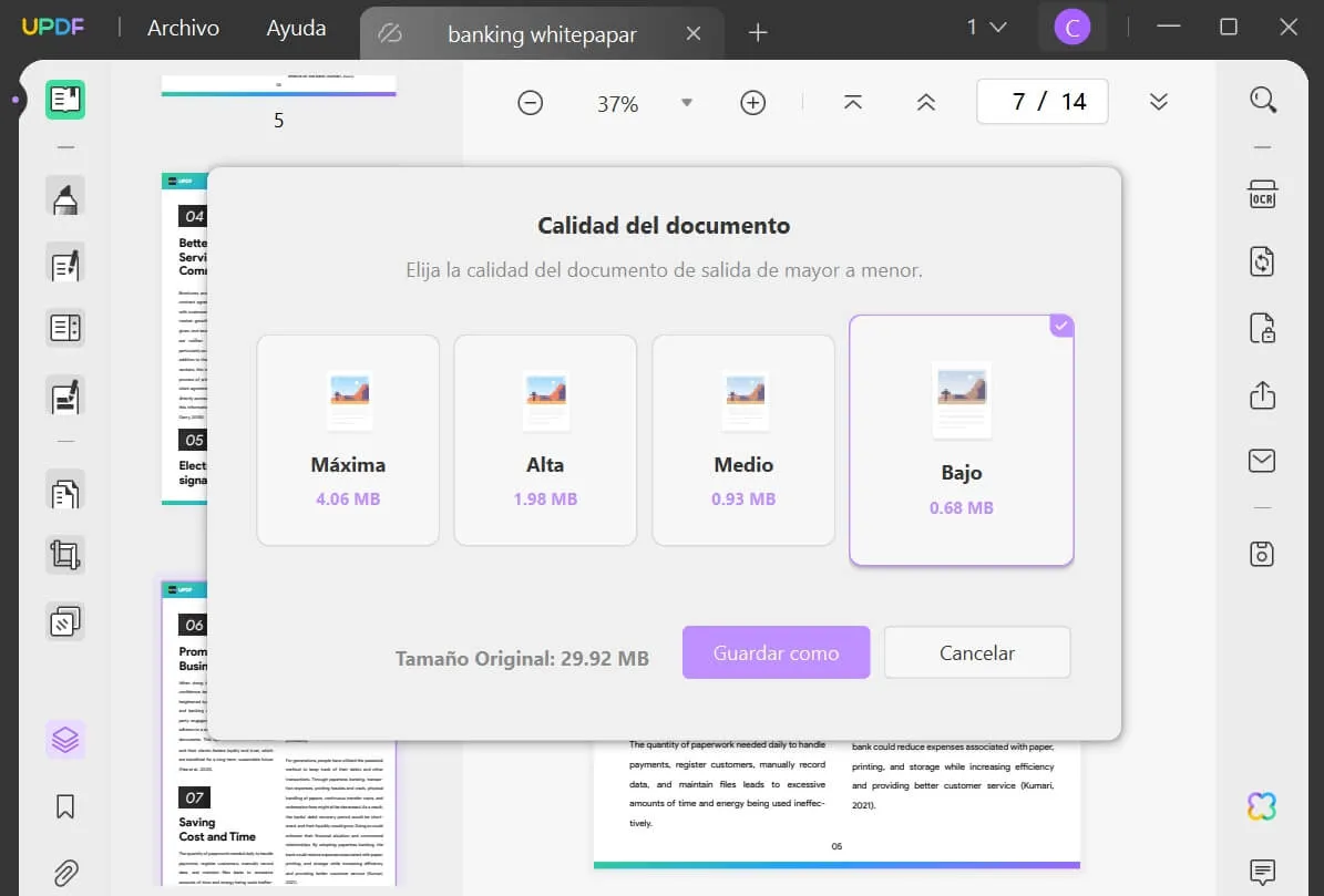 cómo comprimir imagenes en word