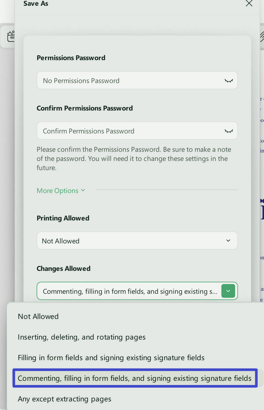 change password allowed
