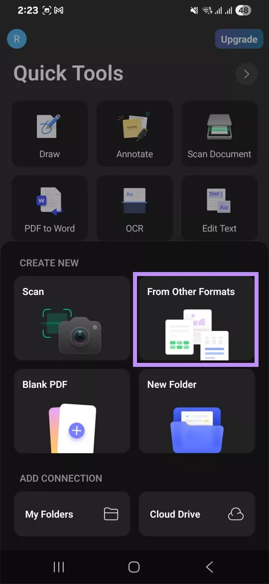  choose from other formats updf android