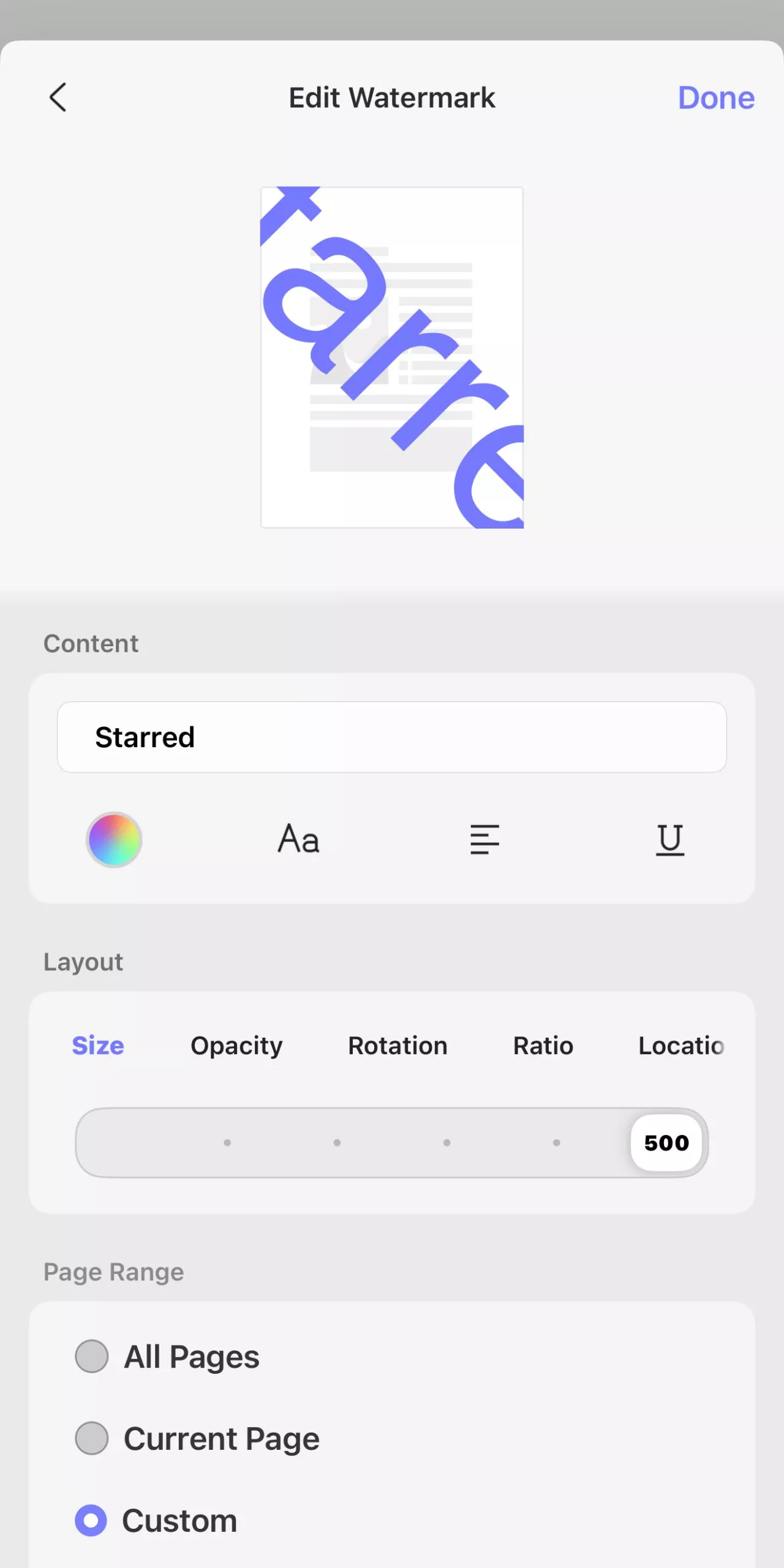 click done to add the watermark