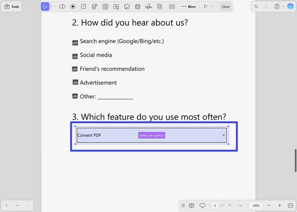 dropdown