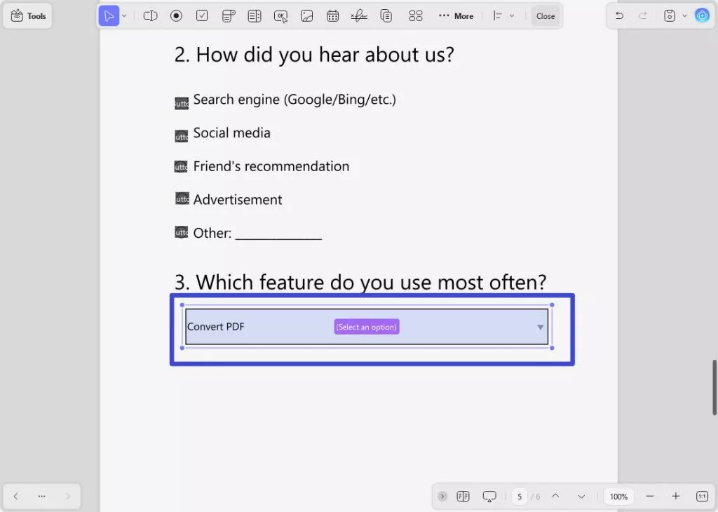dropdown