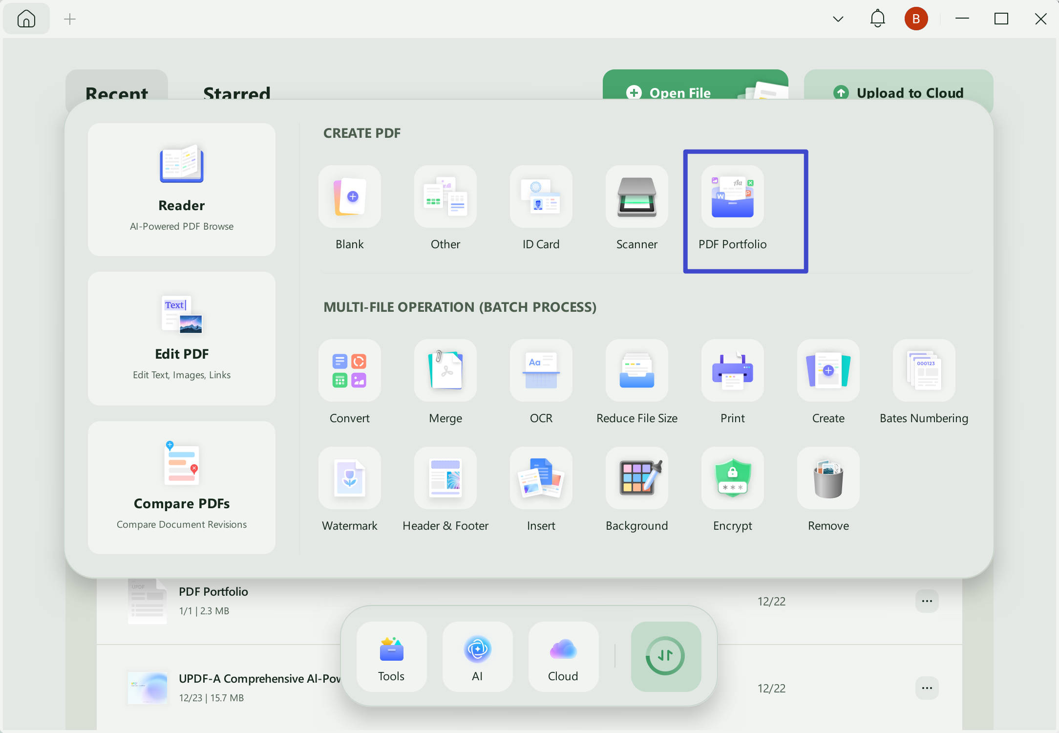 select PDF Portfolio