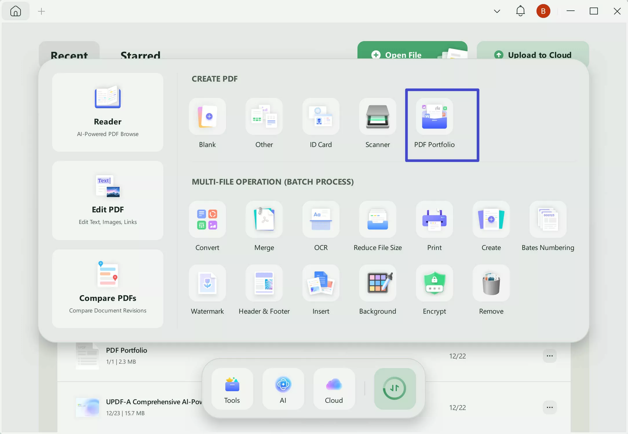 select PDF Portfolio