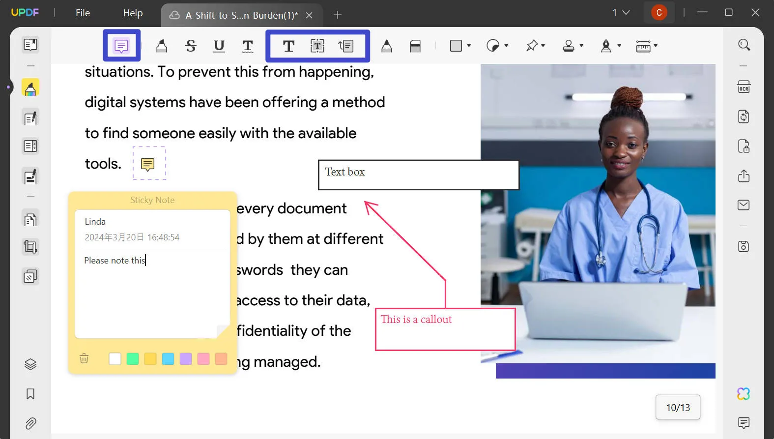 annotate pdf on windows with notes and comment tools