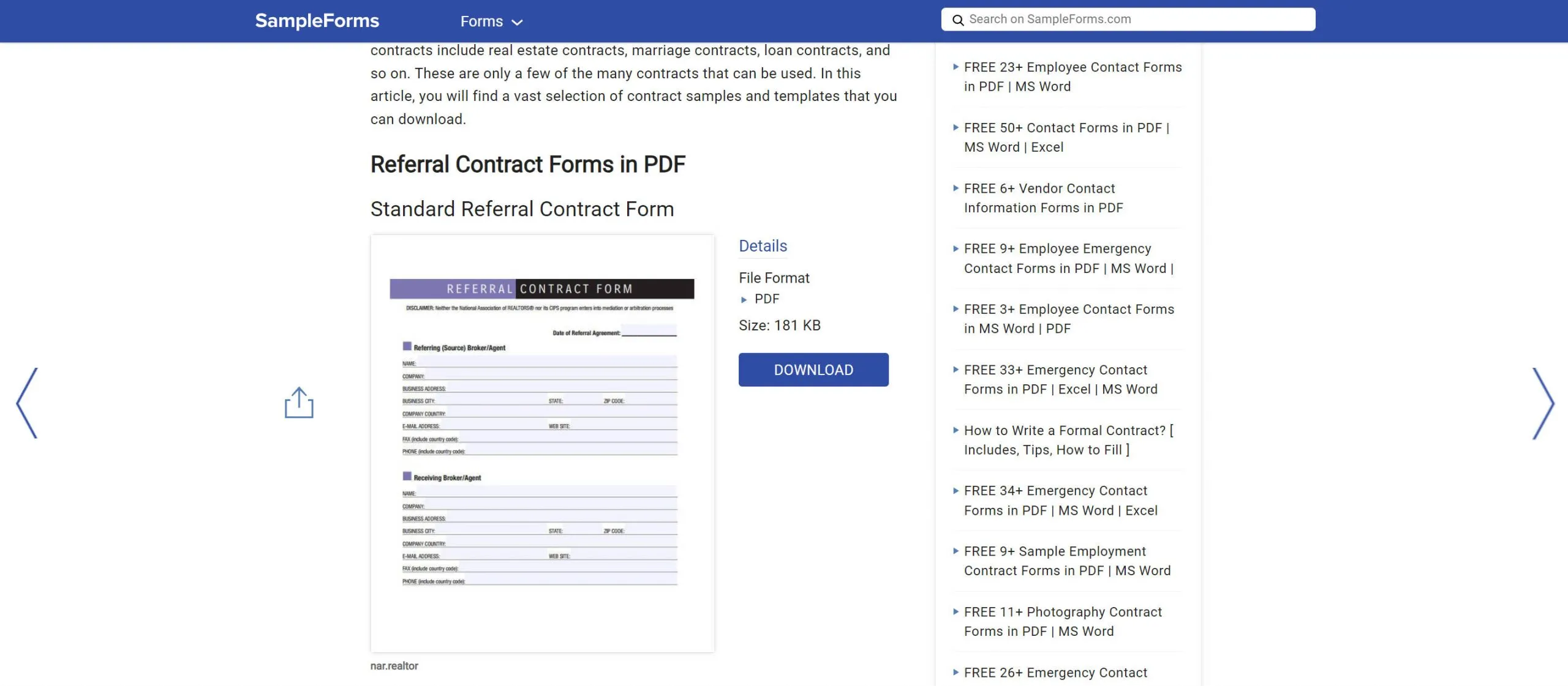 sampleforms تنزيل العقد pdf