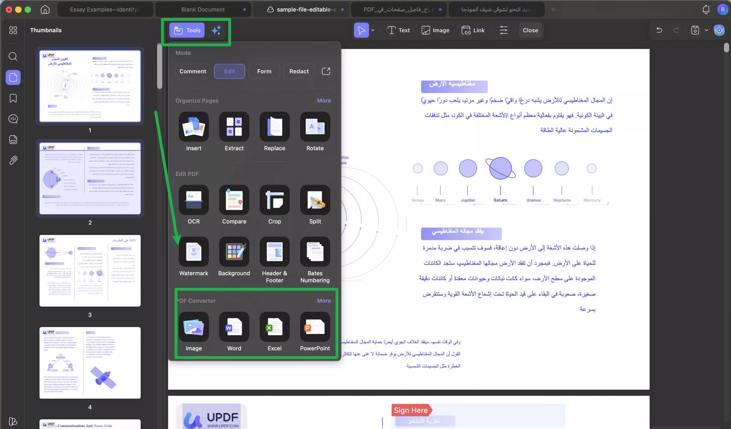 تحويل ملف PDF إلى نص على Mac 