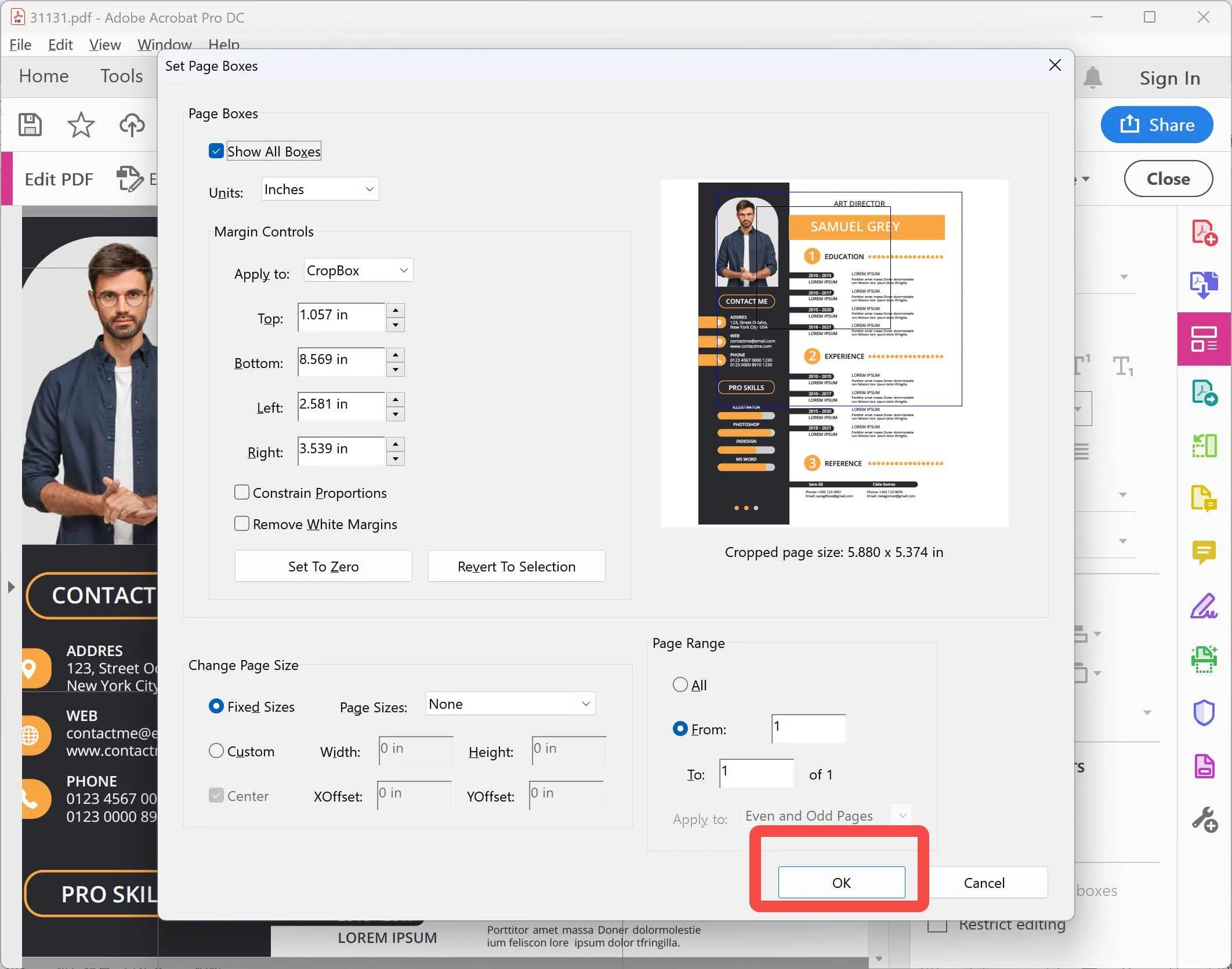 how to crop a pdf image on mac adobe