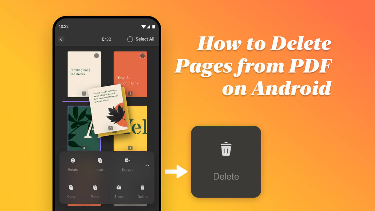 How to delete pages from pdf on android updf