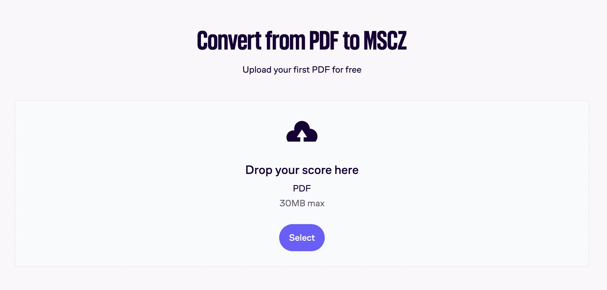 drop pdf score into musescore