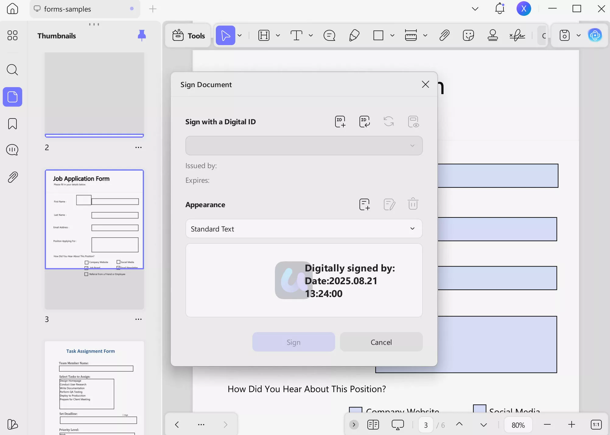 sign pdf in chrome click box