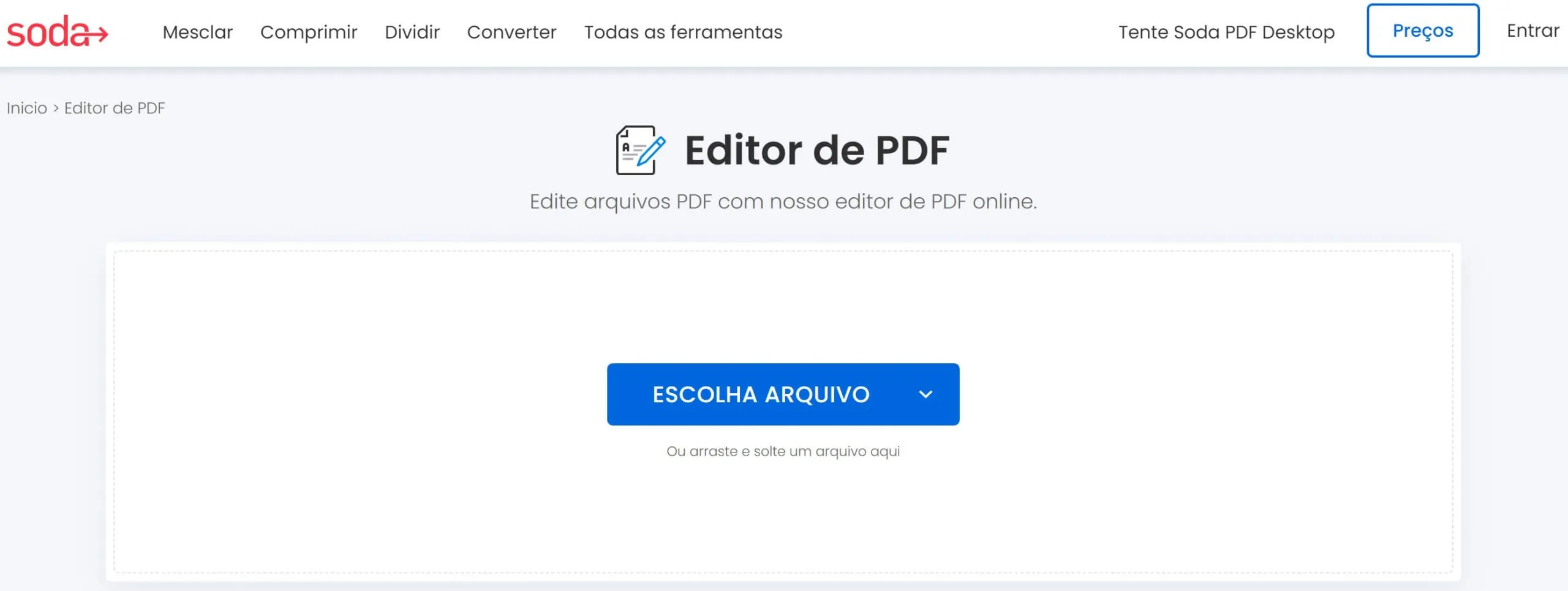 Editor de PDF Online Grátis