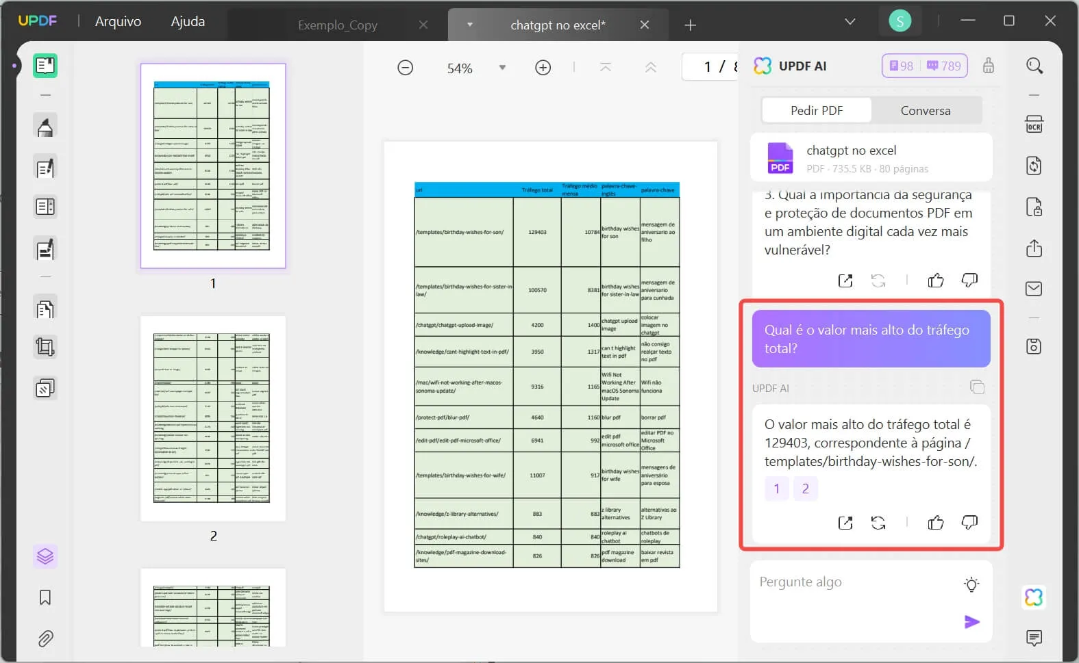 ChatGPT no Excel