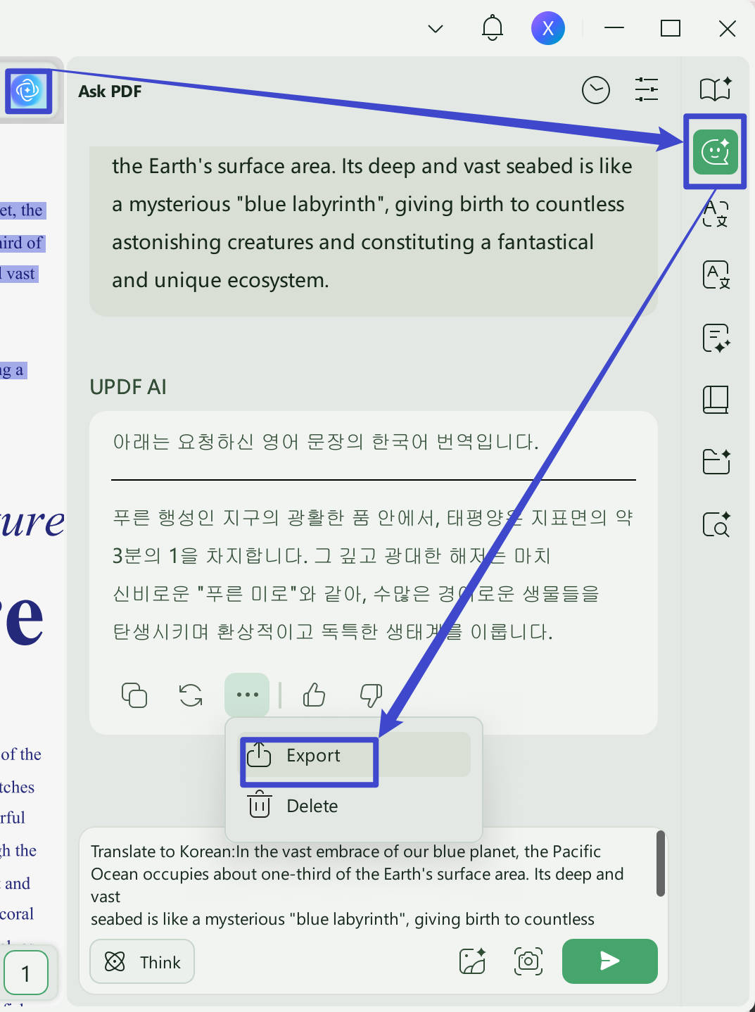export translation updf ai