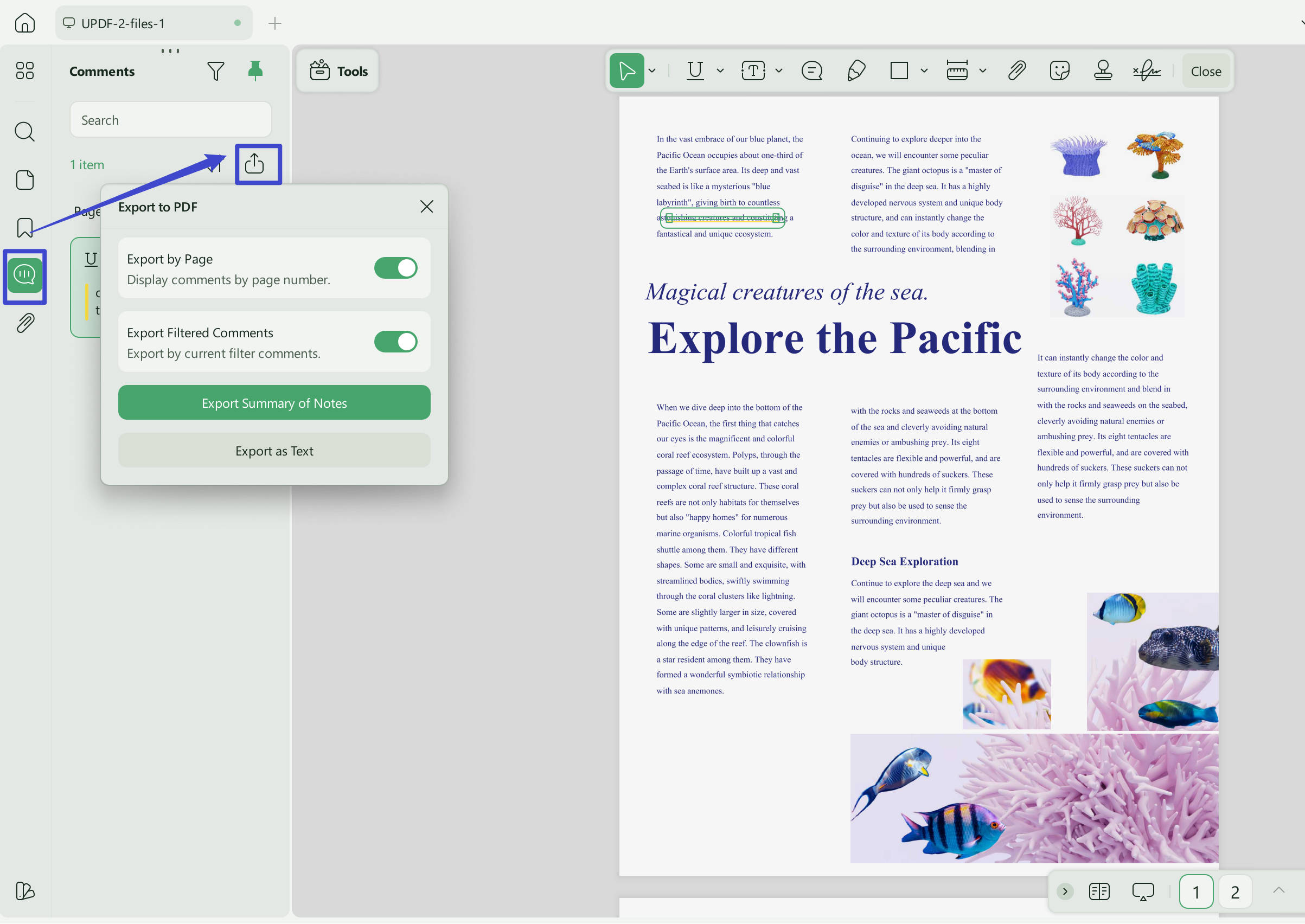 extract highlights from pdf Export