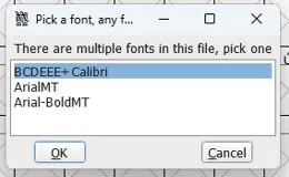 trova font da pdf con FontForge