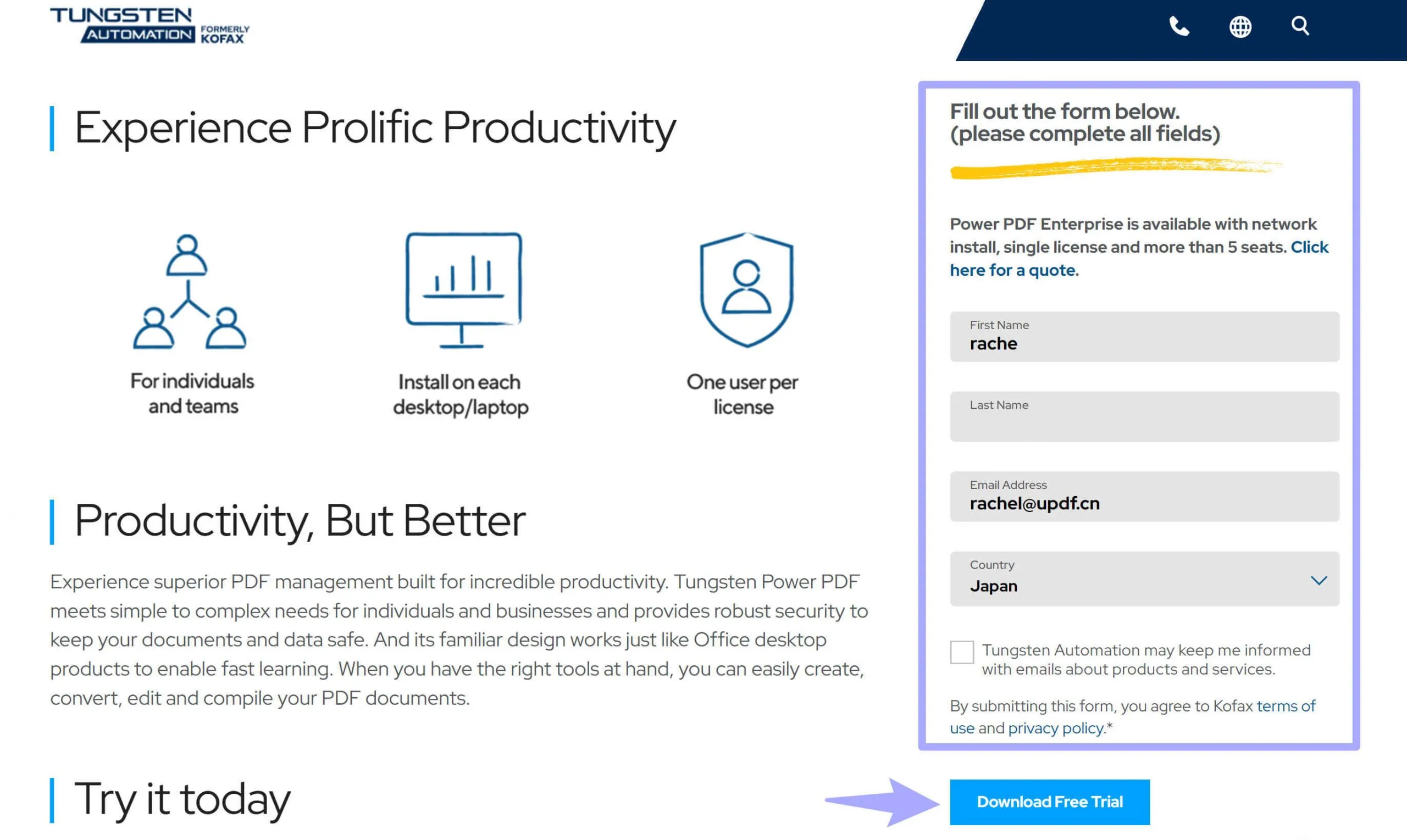 fill form for trial for nuance PDF Editor