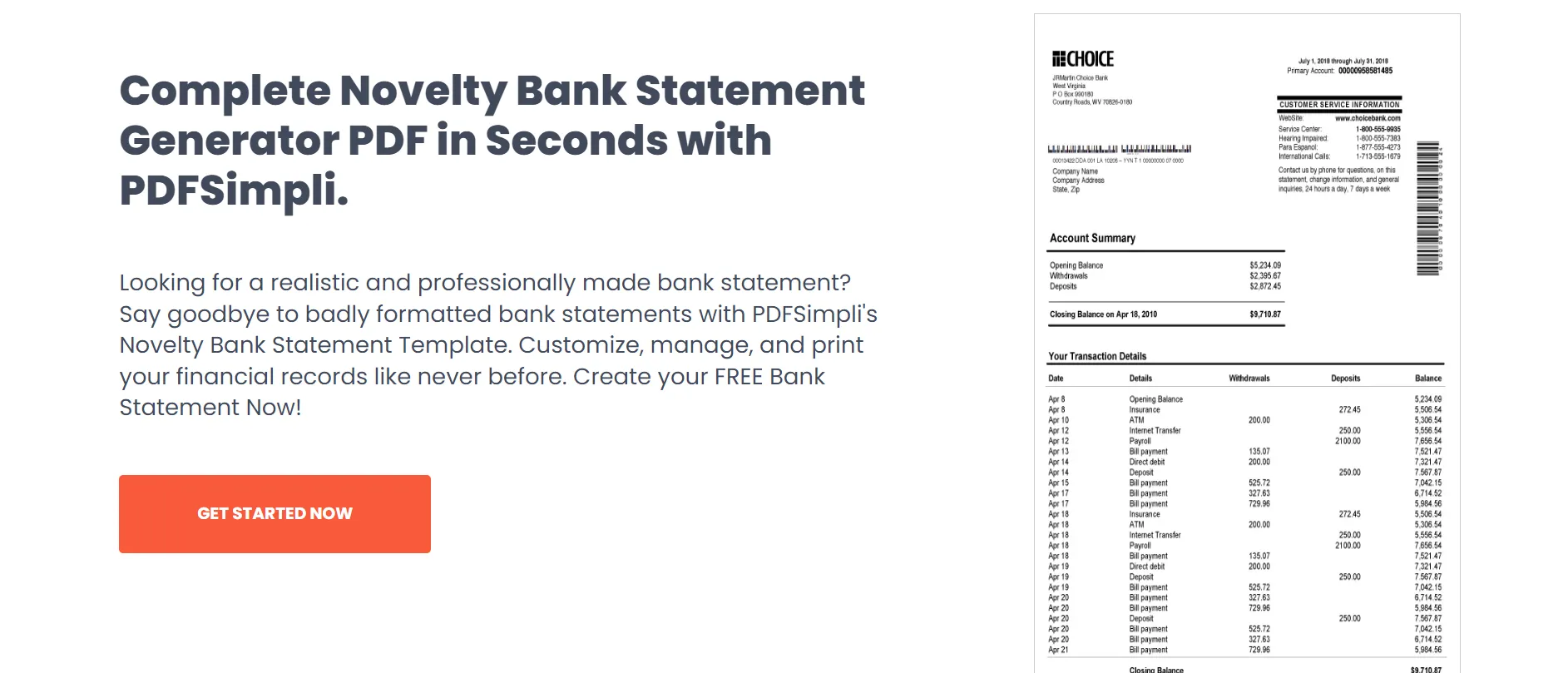 은행 명세서 생성기 pdfsimpli