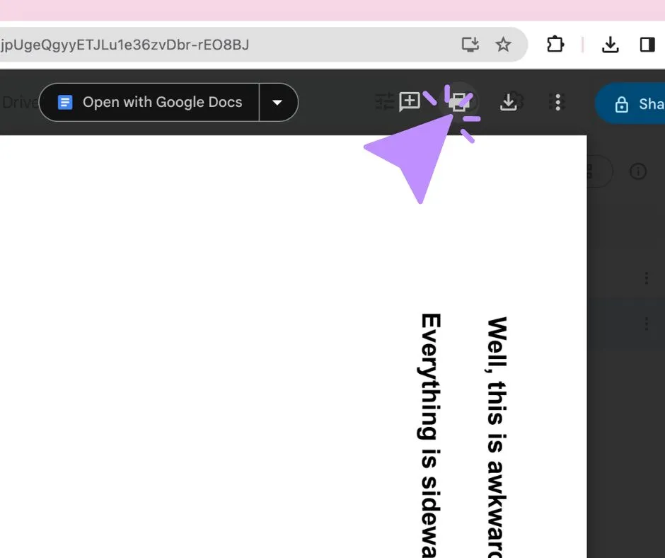 how to rotate a pdf in google drive print icon