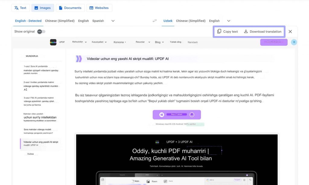 How Can Google Translate Photo From English To Uzbek UPDF   Google Translate English To Uzbek Photo 3 1024x615 