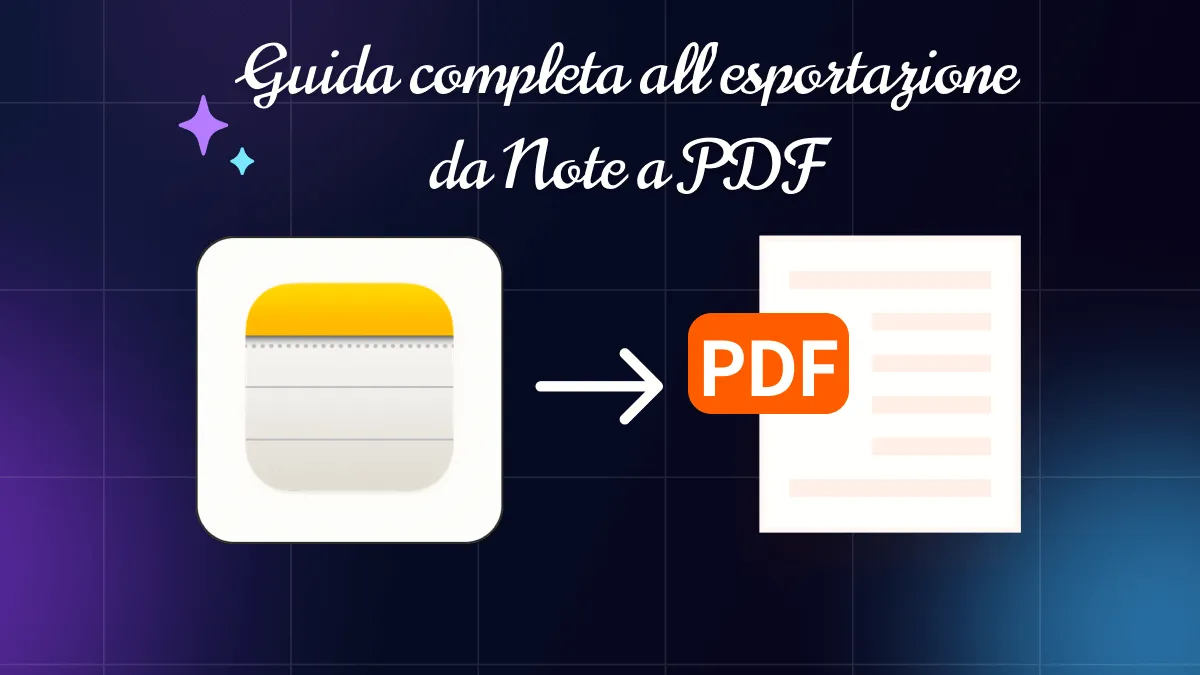 Una guida su esportare le Note di Apple in PDF