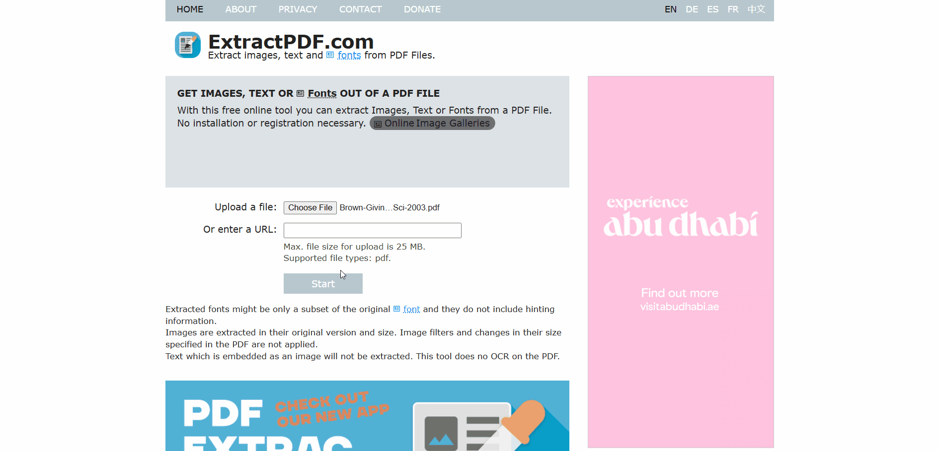 extractpdf online tool extract pdf fonts