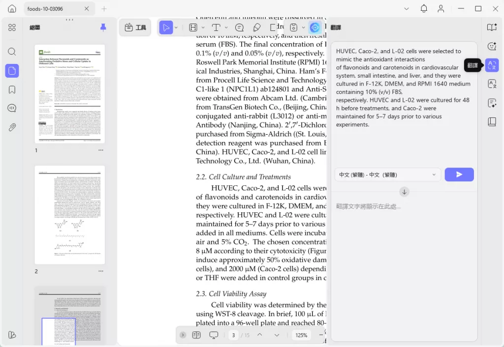 PDF翻譯功能