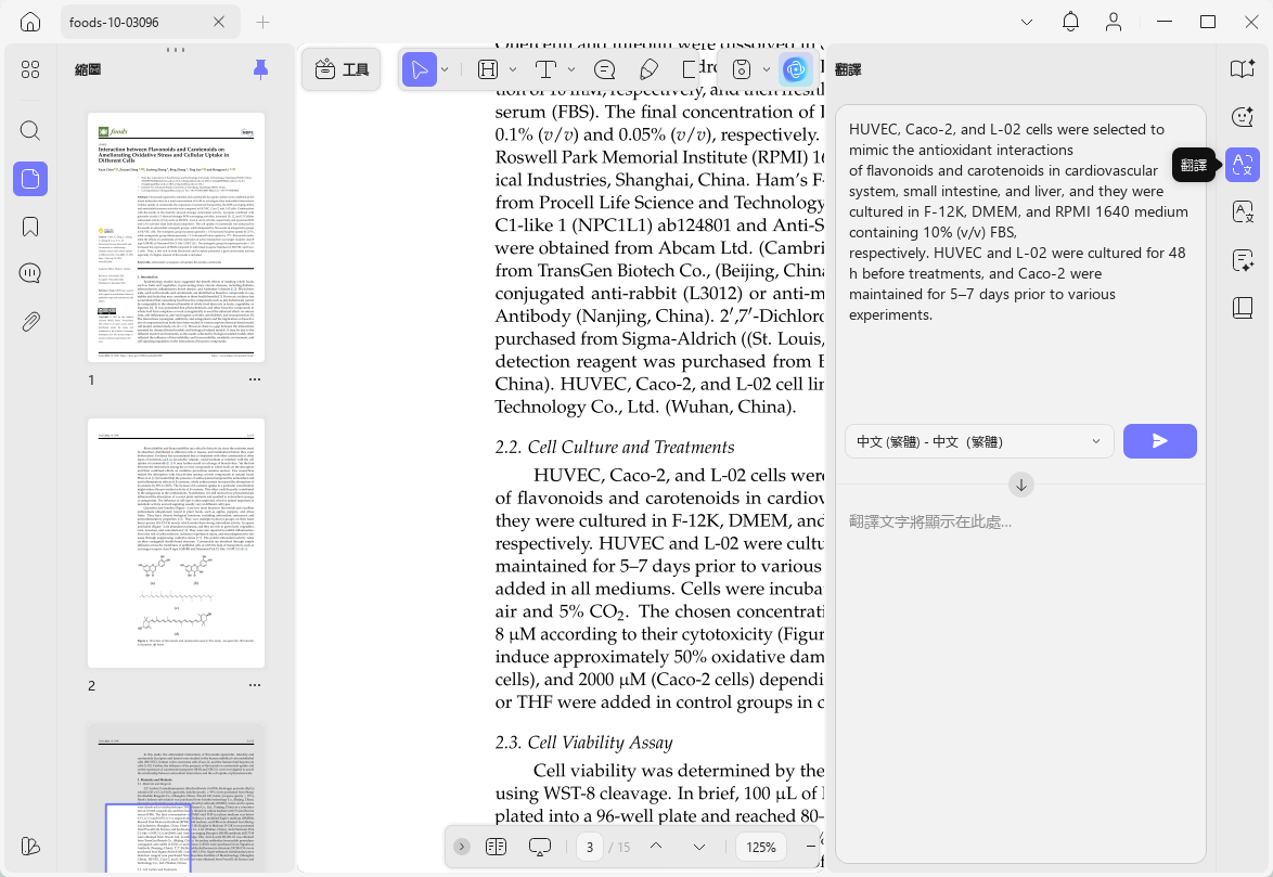 PDF翻譯功能