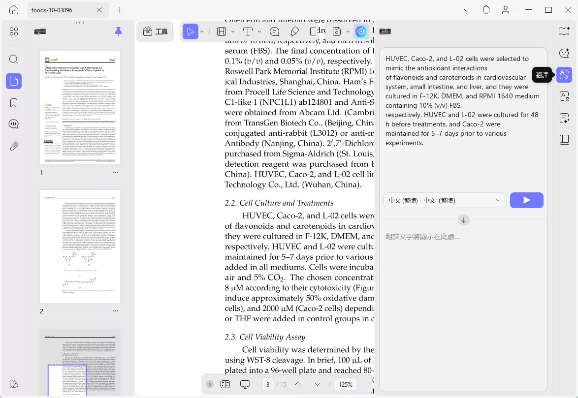 PDF翻譯功能