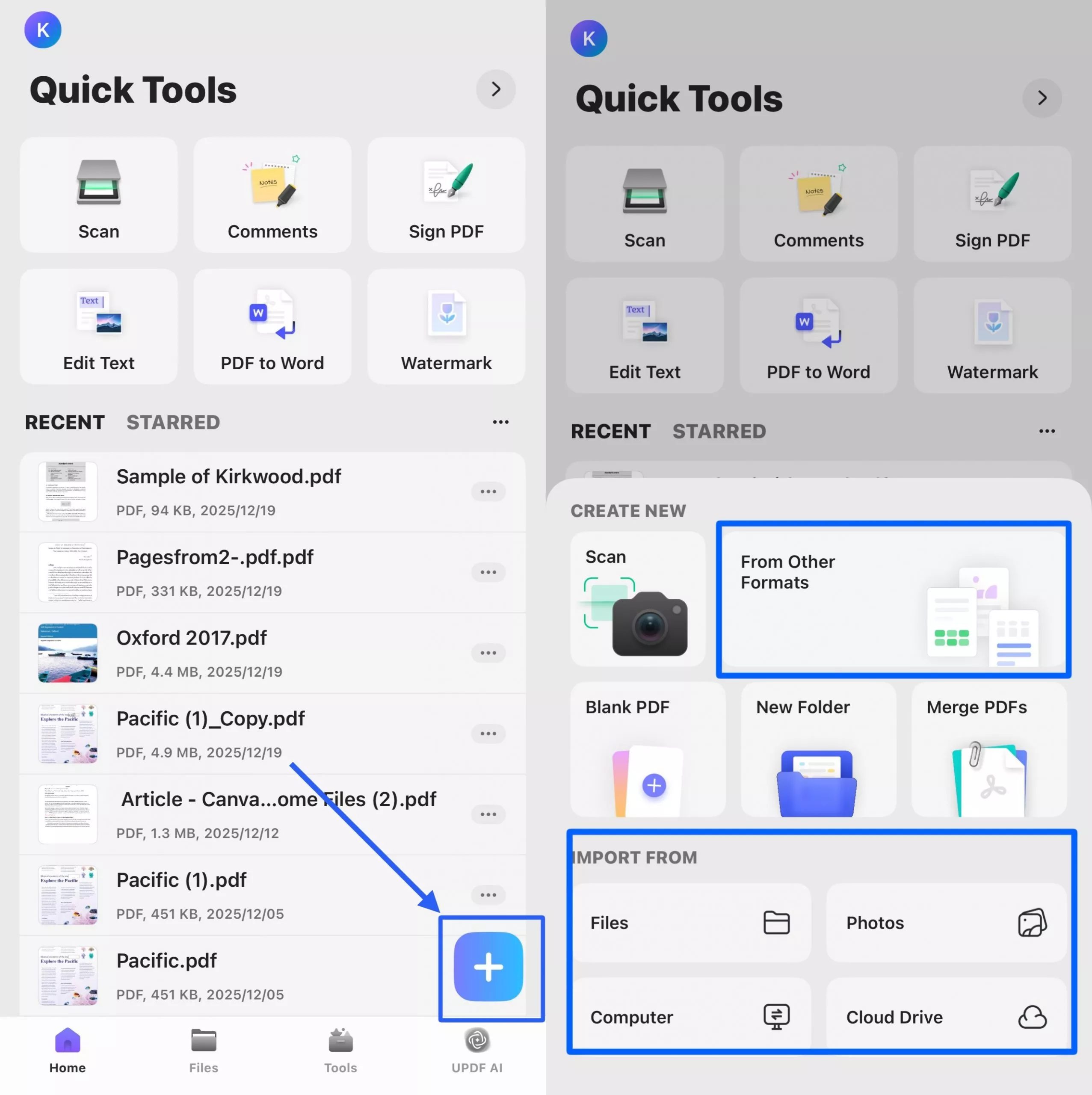 import files updf ios