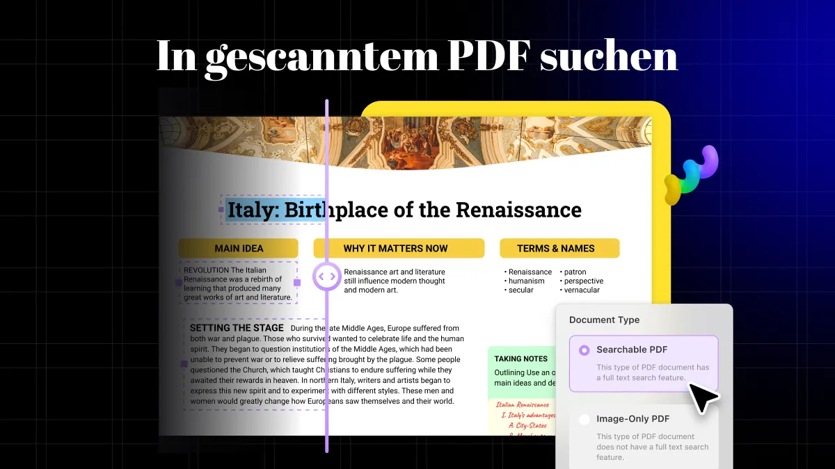 Wie Sie in einem gescannten PDF suchen