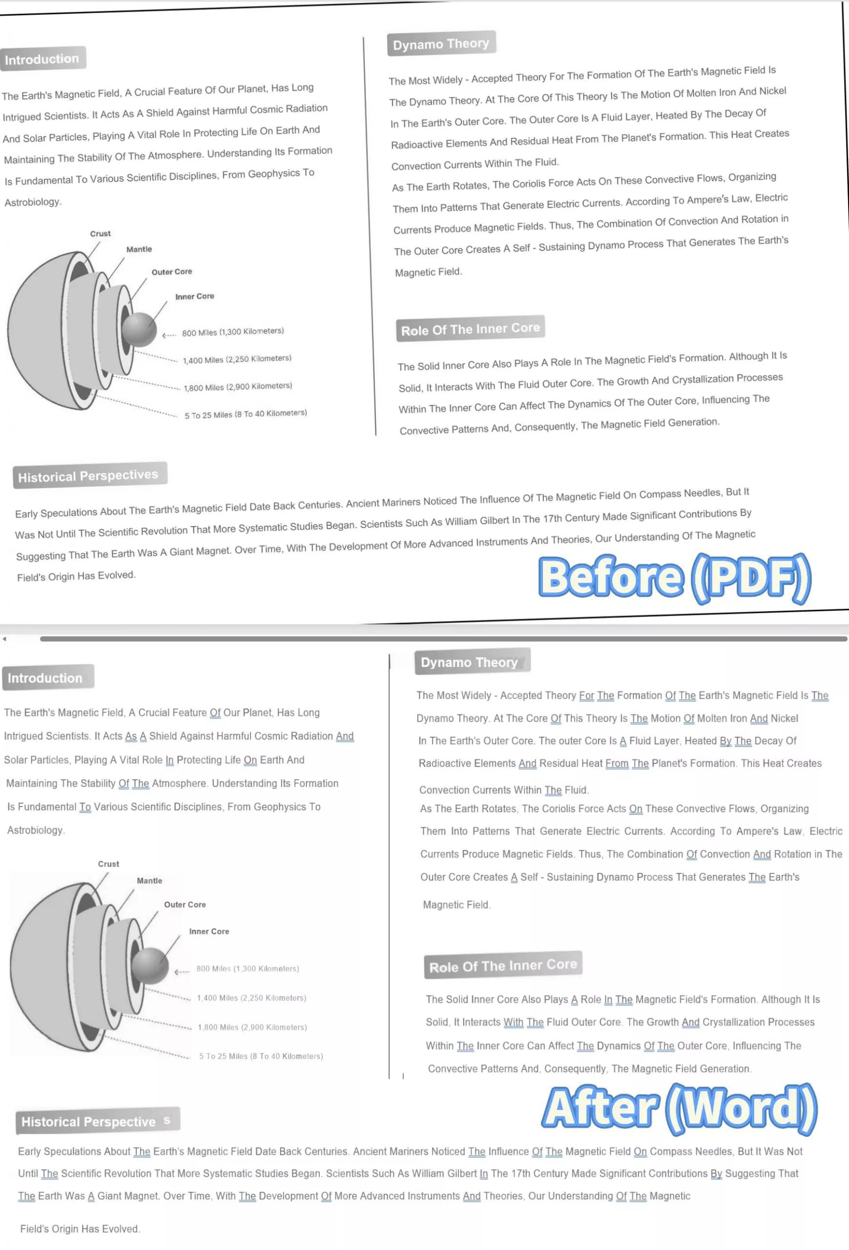 iris convert and ocr effect
